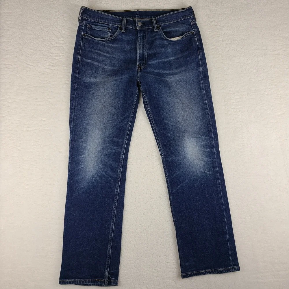 Levi's 514 Jeans Mens 36x32 Blue Straight Fit‎ Dark Wash Denim